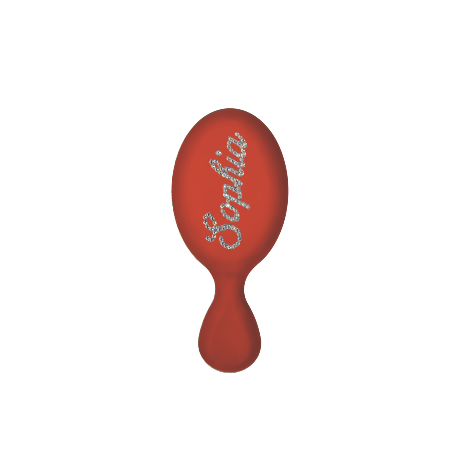 mini custom hair brush in red