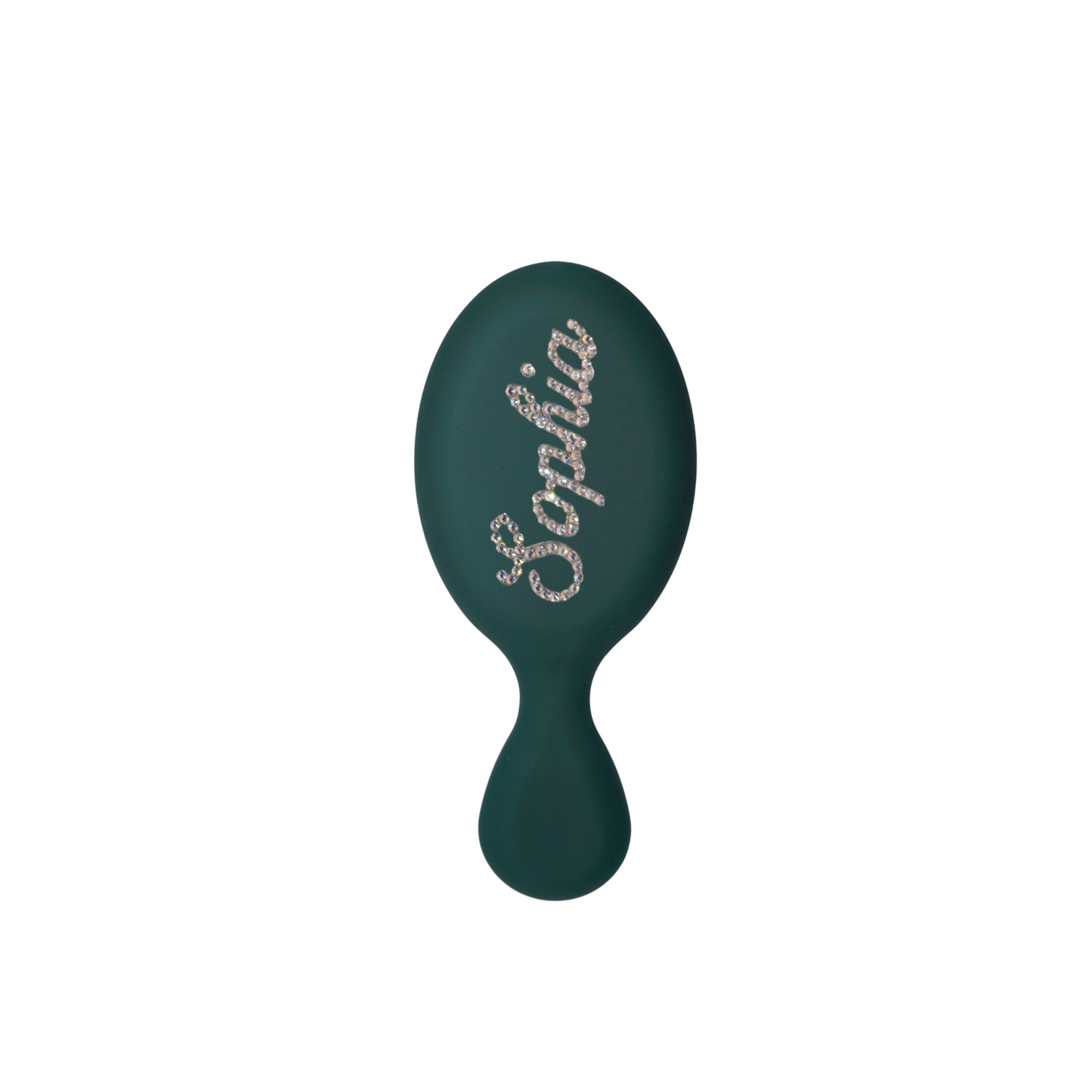 mini custom hair brush in green