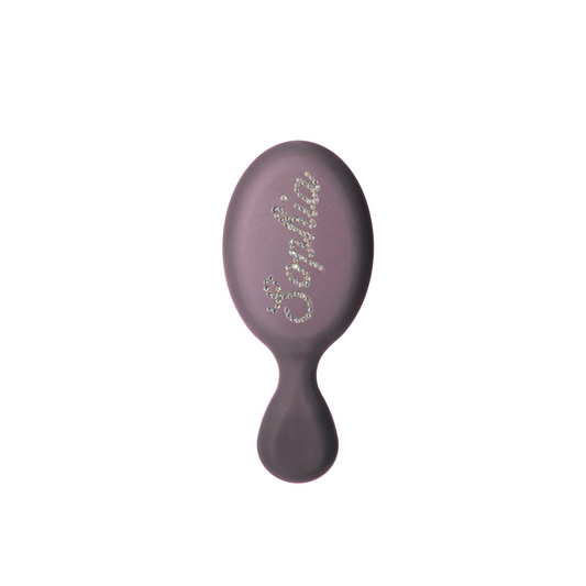 mini custom hair brush in dusty purple